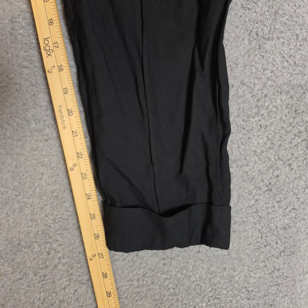A New Day Tapered Pants Women 8 Black Good Cuffed Ankle Elastic Back Rayon Blend - Picture 4 of 9